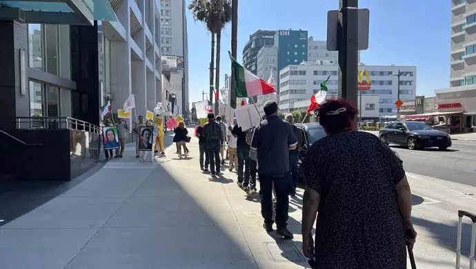 تظاهرات ایرانیان آزاده در لس‌آنجلس علیه معامله شرم‌آور رژیم آخوندی با دولت بلژیک 