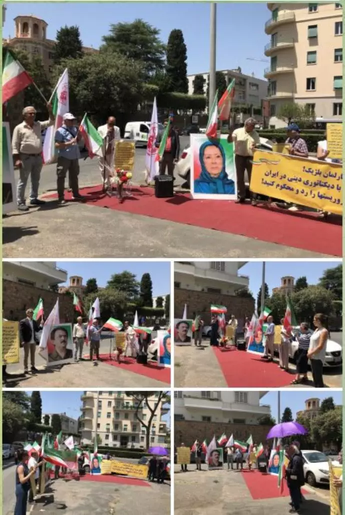 -آکسیون اعتراضی ایرانیان آزاده در ایتالیا علیه معامله ننگین آخوندهای حاکم و دولت بلژیک در پوش تبادل زندانیان