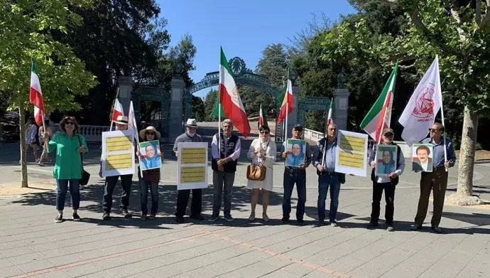 تظاهرات ایرانیان آزاده در کالیفرنیا علیه معامله شرم‌آور رژیم آخوندی با دولت بلژیک 