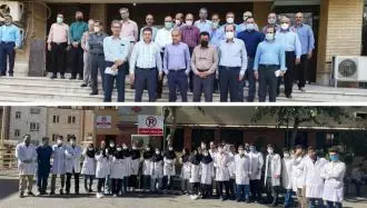 تجمع اعتراضی اینتر‌نهای پزشکی دانشگاه موسوم به بهشتی و کارکنان مخابرات خوزستان