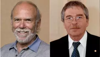 برندگان جایزه نوبل پروفسور گئورگ بدنورز و پروفسور بری بریش 