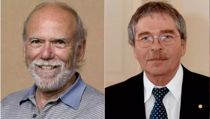 برندگان جایزه نوبل پروفسور گئورگ بدنورز و پروفسور بری بریش 