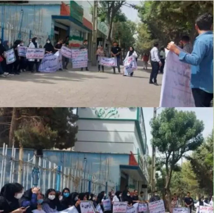 -تجمع اعتراضی پرستاران طرحی معترض به اخراج و تعدیل نیروهای کادر درمان کرمانشاه