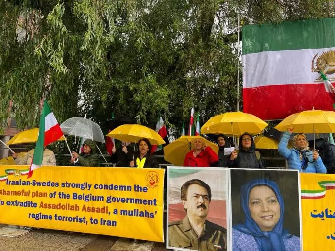 آکسیون اعتراضی ایرانیان آزاده در استکهلم علیه توافق شرم‌آور دولت بلژیک با رژیم آخوندی - ۱۶تیرماه