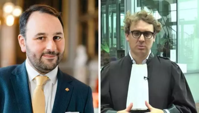 ریک ونروسل وکیل مدافع اپوزیسیون ایران و مایکل فریلیش نماینده بلژیکی از ملی‌گرایان فلاندری