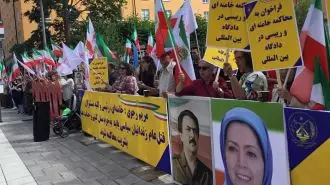 تظاهرات ایرانیان آزاده در استکهلم که به محاکمه خامنه‌ای و رئیسی فراخوان دادند