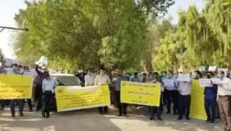 تجمع اعتراضی کارکنان برق منطقه‌یی خوزستان و کهگیلویه و بویراحمد