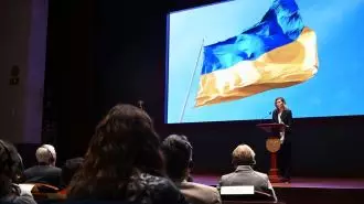 همسر رئیس جمهور اوکراین در حال سخنرانی برای نمایندگان کنگره آمریکا
