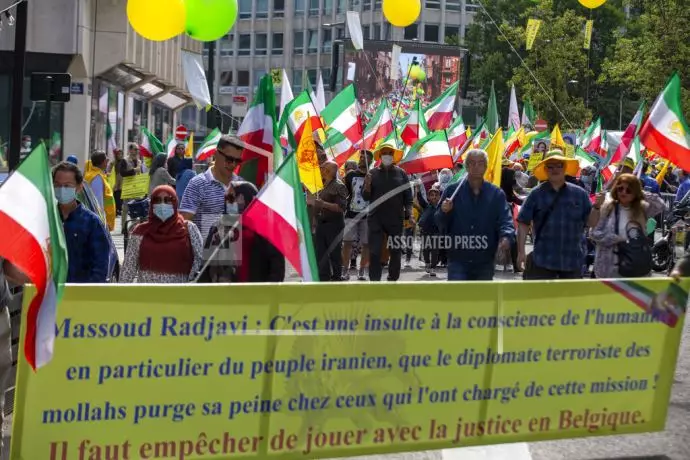-آسوشیتدپرس: انعکاس تصویری در اعتراض به معاهده بین دولت بلژیک و رژیم ایران در بروکسل - 1