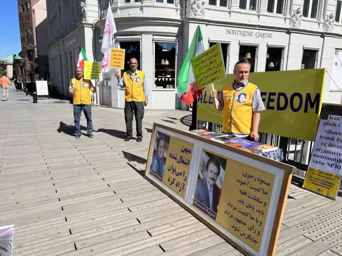 آکسیون اعتراضی ایرانیان آزاده و هواداران سازمان مجاهدین در آرهوس علیه سیاست مماشات با آخوندها - 3