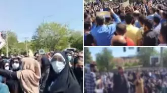 اعتراض گسترده مردم شهرکرد به بی‌آبی در برابر استانداری رژیم