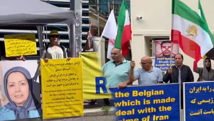 اعتراض ایرانیان آزاده به طرح مبادله زندانیان بین بلژیک و رژیم ایران