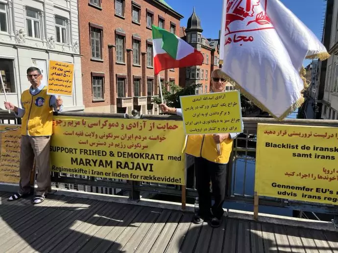 آکسیون اعتراضی ایرانیان آزاده و هواداران سازمان مجاهدین در آرهوس علیه سیاست مماشات با آخوندها - 2