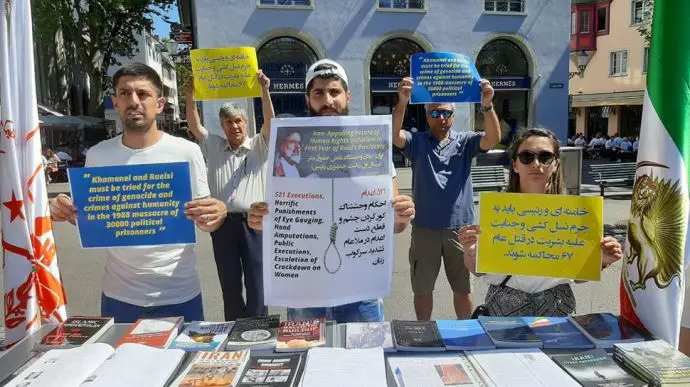 برگزاری میز کتاب توسط ایرانیان آزاده در زوریخ سوئیس در حمایت از مقاومت ایران