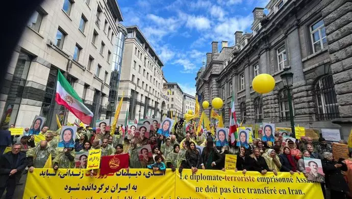 تظاهرات ایرانیان آزاده در بروکسل همزمان با برگزاری دادگاه استیناف اسدالله اسدی