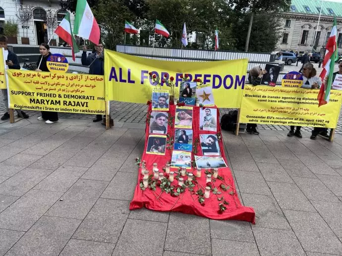 تظاهرات ایرانیان آزاده، هواداران سازمان مجاهدین در آرهوس دانمارک - حمایت از قیام مردم ایران - یکشنبه ۳مهر - 2