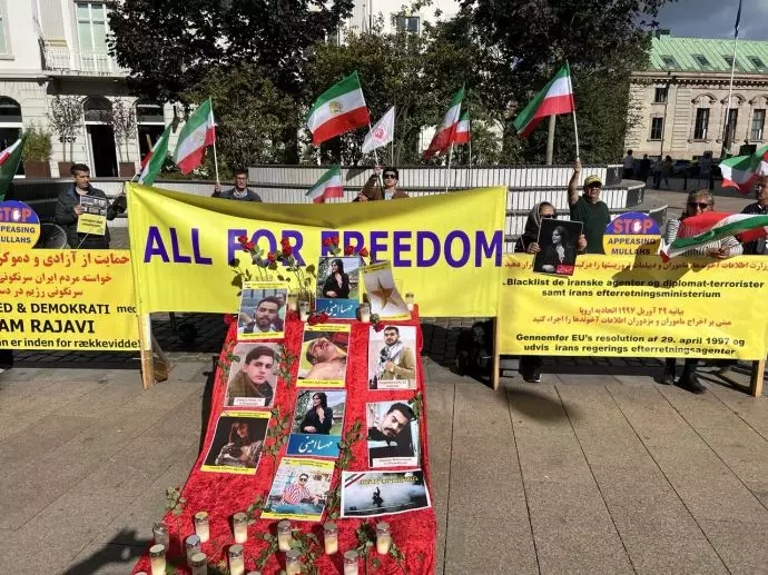 تظاهرات ایرانیان آزاده، هواداران سازمان مجاهدین در آرهوس دانمارک - حمایت از قیام مردم ایران - یکشنبه ۳مهر - 6