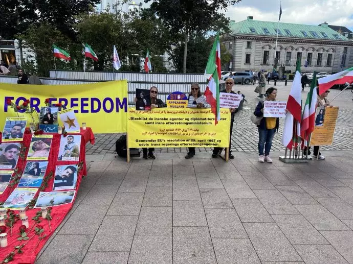 تظاهرات ایرانیان آزاده، هواداران سازمان مجاهدین در آرهوس دانمارک - حمایت از قیام مردم ایران - یکشنبه ۳مهر - 5