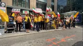 آکسیون اعتراضی ایرانیان آزاده در نیویورک علیه حضور رئیسی جلاد 