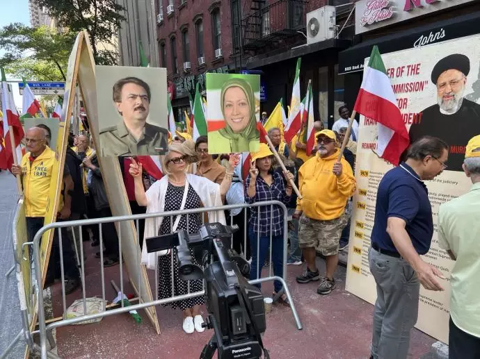 آکسیون ایرانیان آزاده در نیویورک در برابر هتل رئیسی جلاد - ۲۹شهریور - 1