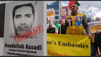 تظاهرات ایرانیان آزاده علیه انتقال دیپلمات تروریست رژیم