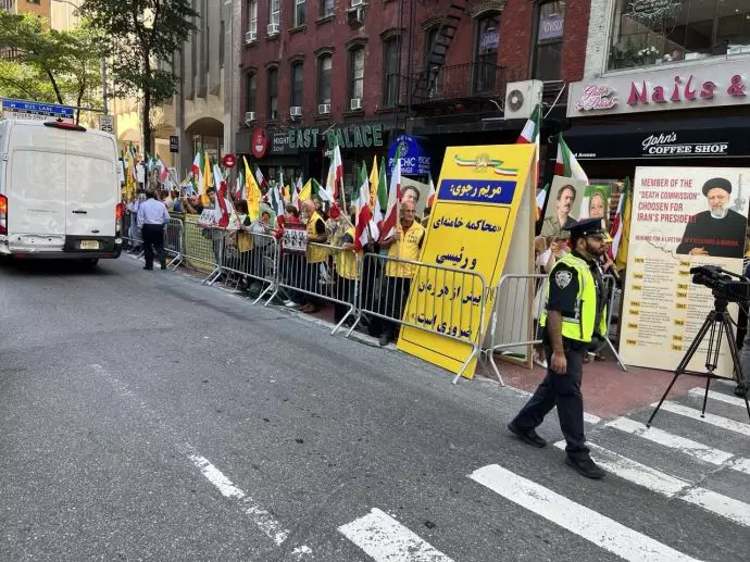 آکسیون ایرانیان آزاده در نیویورک در برابر هتل رئیسی جلاد - ۲۹شهریور - 2