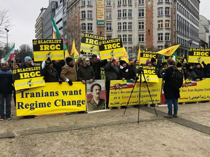 بروکسل - تظاهرات ایرانیان آزاده برای لیست‌گذاری سپاه پاسداران - ۳بهمن - 0