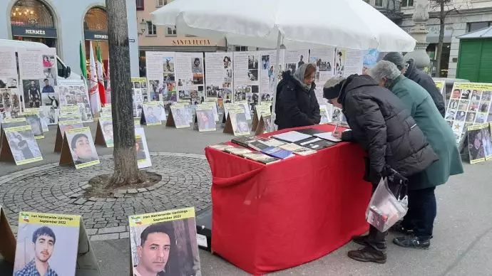 -نمایشگاه شهدای قیام وگرامیداشت چهلم شهید محسن شکاری در زوریخ-سوئیس ۲۷دی - 3