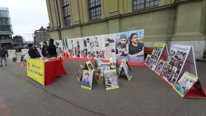 -برن سوئیس - آکسیون ایرانیان آزاده و حامیان سازمان مجاهدین در گرامیداشت شهیدان قیام سراسری مردم ایران - ۵بهمن - 0