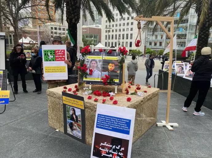 آکسیون ایرانیان آزاده و هواداران سازمان مجاهدین در کالیفرنیا - محکومیت اعدام دو قهرمان شورشی قیام - ۱۸دی ۱۴۰۱ - 11