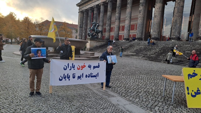 برلین - تظاهرات ایرانیان آزاده و هواداران سازمان مجاهدین در همبستگی با قیام سراسری و دادخواهی خون آرمیتا گراوند - ۶آبان