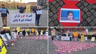 برلین - تظاهرات ایرانیان آزاده و هواداران سازمان مجاهدین در همبستگی با قیام سراسری و دادخواهی خون آرمیتا گراوند