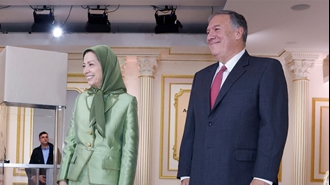دیدار و گفتگوی خانم مریم رجوی رئیس‌جمهور برگزیده مقاومت ایران با آقای مایک پمپئو وزیر خارجه قبلی آمریکا 