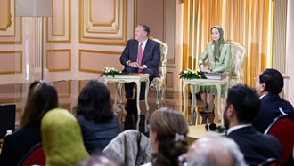 دیدار و گفتگوی خانم مریم رجوی رئیس‌جمهور برگزیده مقاومت ایران با آقای مایک پمپئو وزیر خارجه قبلی آمریکا 