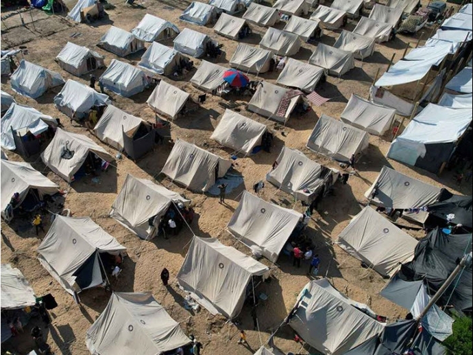تصویری از اردوگاههای آماده شده توسط سازمان ملل در داخل غزه 