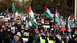 تظاهرات صدها هزار نفره در لندن در حمایت از فلسطین
