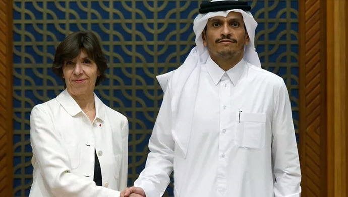 کاترین کولونا، وزیر خارجه فرانسه و وزیر خارجهٔ قطر
