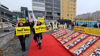 اکسیون ایرانیان آزاده مقابل دادگاه دژخیم حمید نوری