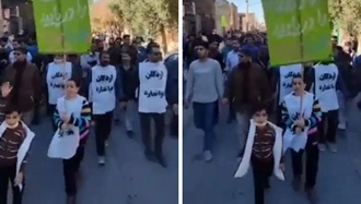اردکان یزد ـ سومین روز راهپیمایی‌های اعتراضی به‌دلیل آلودگی هوا