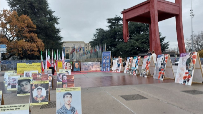 میدان ناسیون ژنو - تظاهرات ایرانیان آزاده علیه اعدام با شعار نه به اعدام و حکومت اعدامی سرنگون، سرنگون - ۱۸آذر