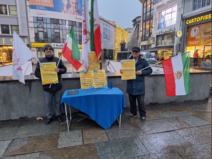 بخارست - تظاهرات ایرانیان آزاده به‌مناسبت روز جهانی حقوق‌بشر و در همبستگی با قیام سراسری مردم ایران