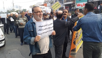 اهواز - تجمع اعتراضی و راهپیمایی اعتراضی بازنشستگان فولاد خوزستان - ۲۷آذر