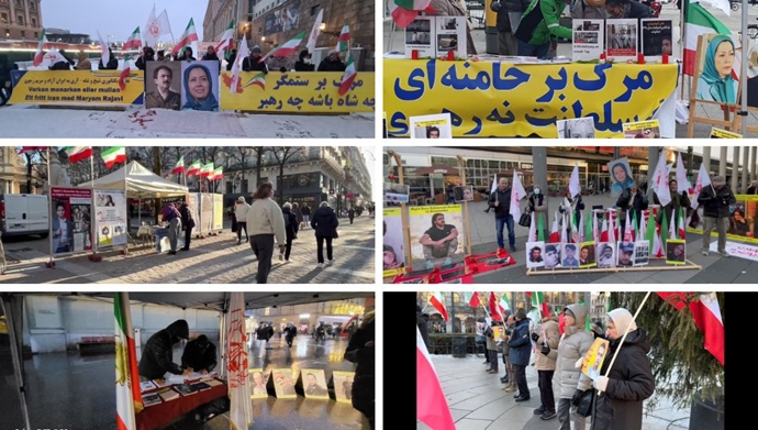 تظاهرات ایرانیان آزاده در همبستگی با قیام در کلن، اسلو، هایدلبرگ، پاریس، استکهلم و برن سوئیس
