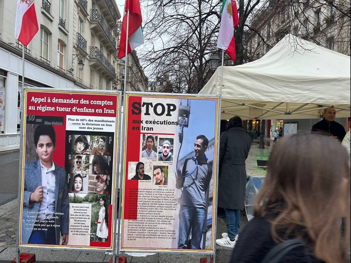 پاریس - برگزاری نمایشگاه تصاویر شهیدان، در همبستگی با قیام سراسری - ۲۹آذر
