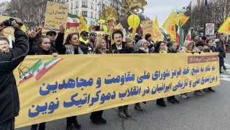 پاریس - تظاهرات پرشکوه ایرانیان‌ آزاده و هواداران سازمان مجاهدین در سالگرد انقلاب ضدسلطنتی - ۲۳بهمن