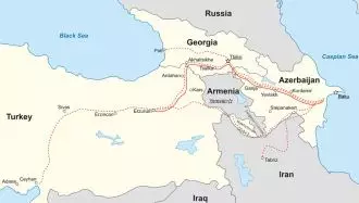 نقشه آذربایجان با کشورهای همسایه خود