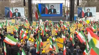 تظاهرات پرشکوه ایرانیان‌ آزاده و هواداران سازمان مجاهدین در سالگرد انقلاب ضدسلطنتی در پاریس