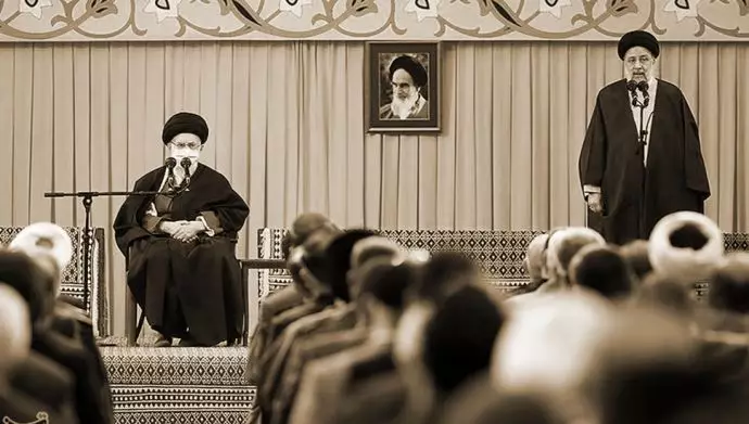 رئیسی جلاد هنگام دیدار خامنه‌ای با سفیران کشورهای اسلامی