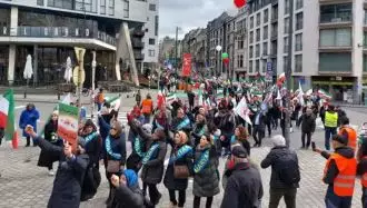 تظاهرات  ایرانیان در بروکسل