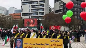 تظاهرات ایرانیان آزاده در بروکسل برای لیست‌گذاری سپاه پاسداران 